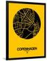 Copenhagen Street Map Yellow-NaxArt-Framed Art Print