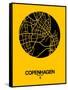 Copenhagen Street Map Yellow-NaxArt-Framed Stretched Canvas