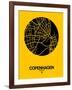 Copenhagen Street Map Yellow-NaxArt-Framed Art Print