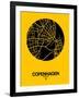 Copenhagen Street Map Yellow-NaxArt-Framed Art Print