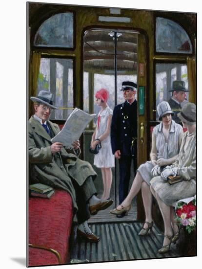 Copenhagen Tram-Paul Fischer-Mounted Giclee Print