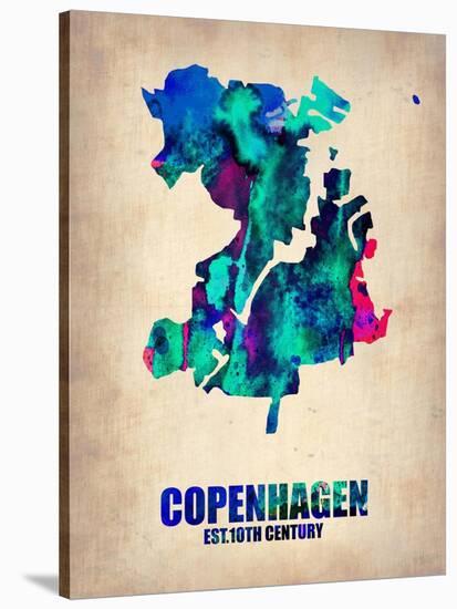 Copenhagen Watercolor Poster-NaxArt-Stretched Canvas