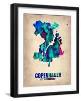 Copenhagen Watercolor Poster-NaxArt-Framed Art Print