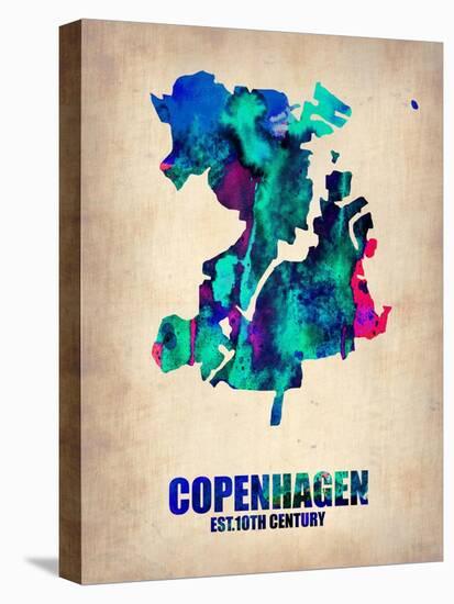 Copenhagen Watercolor Poster-NaxArt-Stretched Canvas