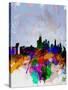 Copenhagen Watercolor Skyline-NaxArt-Stretched Canvas