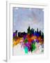 Copenhagen Watercolor Skyline-NaxArt-Framed Art Print