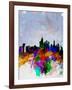 Copenhagen Watercolor Skyline-NaxArt-Framed Art Print