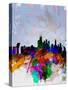 Copenhagen Watercolor Skyline-NaxArt-Stretched Canvas