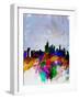 Copenhagen Watercolor Skyline-NaxArt-Framed Art Print