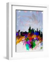 Copenhagen Watercolor Skyline-NaxArt-Framed Art Print