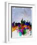 Copenhagen Watercolor Skyline-NaxArt-Framed Art Print