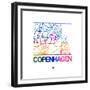 Copenhagen Watercolor Street Map-NaxArt-Framed Premium Giclee Print