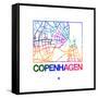 Copenhagen Watercolor Street Map-NaxArt-Framed Stretched Canvas