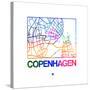 Copenhagen Watercolor Street Map-NaxArt-Stretched Canvas