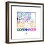 Copenhagen Watercolor Street Map-NaxArt-Framed Premium Giclee Print