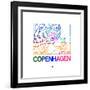 Copenhagen Watercolor Street Map-NaxArt-Framed Art Print