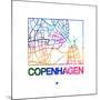 Copenhagen Watercolor Street Map-NaxArt-Mounted Art Print