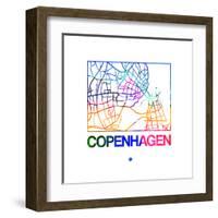 Copenhagen Watercolor Street Map-NaxArt-Framed Art Print