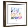 Copenhagen Watercolor Street Map-NaxArt-Framed Art Print