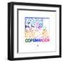 Copenhagen Watercolor Street Map-NaxArt-Framed Art Print