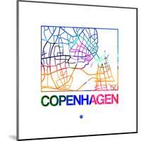 Copenhagen Watercolor Street Map-NaxArt-Mounted Art Print