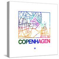 Copenhagen Watercolor Street Map-NaxArt-Stretched Canvas