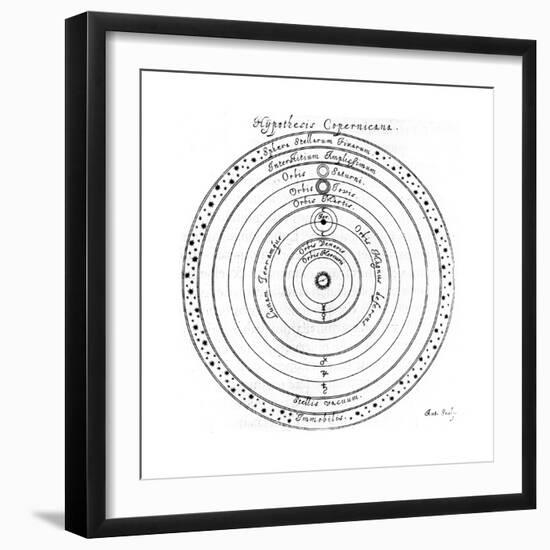 Copernican (Heliocentri) System of the Universe, 17th Century-Johannes Hevelius-Framed Giclee Print