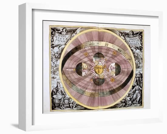 Copernican (Heliocentric/Sun-Centre) System of the Universe, 1708-null-Framed Giclee Print