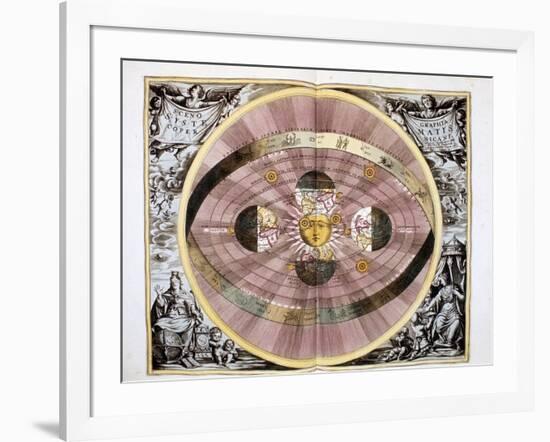 Copernican (Heliocentric/Sun-Centre) System of the Universe, 1708-null-Framed Giclee Print