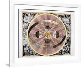 Copernican (Heliocentric/Sun-Centre) System of the Universe, 1708-null-Framed Giclee Print