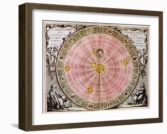 Copernican Sun-Centred (Heliocentri) System of the Universe, 1708-null-Framed Giclee Print