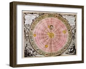 Copernican Sun-Centred (Heliocentri) System of the Universe, 1708-null-Framed Giclee Print