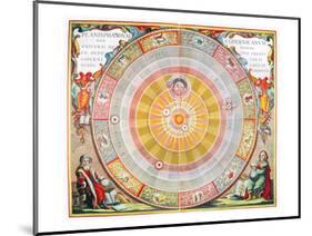 Copernican Universe, 1660-Andreas Cellarius-Mounted Premium Giclee Print