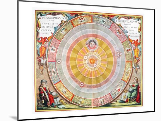 Copernican Universe, 1660-Andreas Cellarius-Mounted Giclee Print