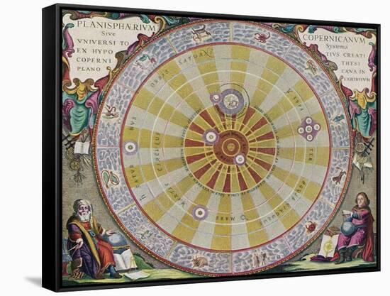 Copernicus's System-Andreas Cellarius-Framed Stretched Canvas