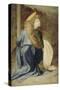 Copie d'après Verrocchio : détail d'un ange dans le baptême du Christ (Florence, Offices)-Andrea del Verrocchio-Stretched Canvas