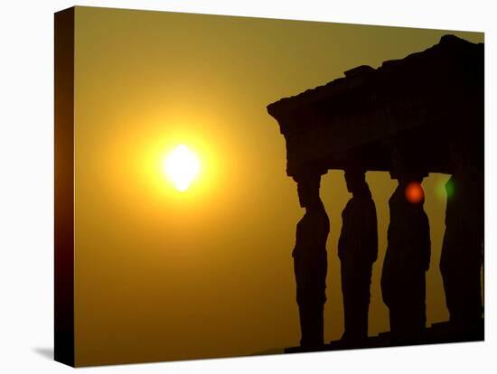 Copies of the Famous Caryatids, Statues of Women Which Hold up Part of the Erechtheion Temple-null-Stretched Canvas