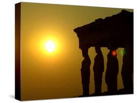 Copies of the Famous Caryatids, Statues of Women Which Hold up Part of the Erechtheion Temple-null-Stretched Canvas