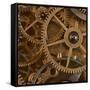 Copper Cogs Close up 01-Tom Quartermaine-Framed Stretched Canvas