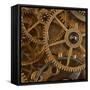 Copper Cogs Close up 01-Tom Quartermaine-Framed Stretched Canvas