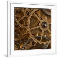 Copper Cogs Close up 01-Tom Quartermaine-Framed Giclee Print