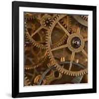 Copper Cogs Close up 01-Tom Quartermaine-Framed Giclee Print