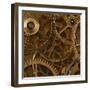 Copper Cogs Close up 02-Tom Quartermaine-Framed Giclee Print