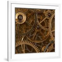 Copper Cogs Close up 02-Tom Quartermaine-Framed Giclee Print