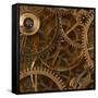 Copper Cogs Close up 02-Tom Quartermaine-Framed Stretched Canvas