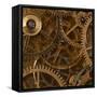 Copper Cogs Close up 02-Tom Quartermaine-Framed Stretched Canvas