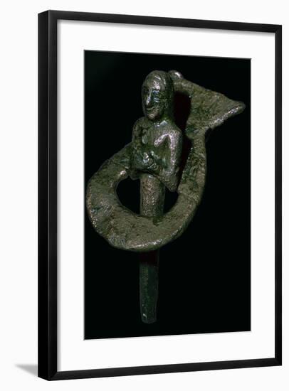 Copper foundation figurine ending in cone and plaque, Telloh, South Iraq, 2494BC-2465BC-Unknown-Framed Giclee Print