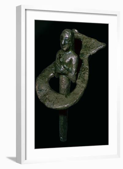 Copper foundation figurine ending in cone and plaque, Telloh, South Iraq, 2494BC-2465BC-Unknown-Framed Giclee Print