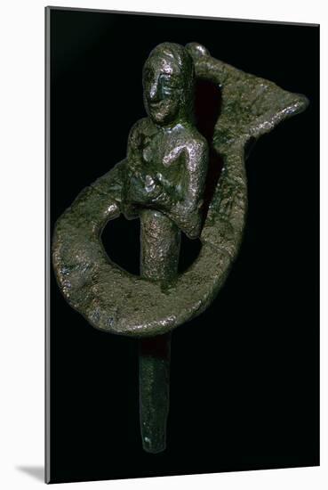 Copper foundation figurine ending in cone and plaque, Telloh, South Iraq, 2494BC-2465BC-Unknown-Mounted Giclee Print