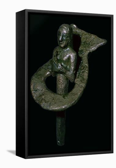 Copper foundation figurine ending in cone and plaque, Telloh, South Iraq, 2494BC-2465BC-Unknown-Framed Stretched Canvas